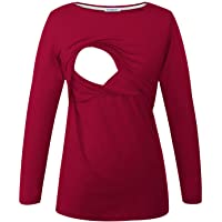 Smallshow Premamá Tops Camisas De Lactancia Materna De Manga Larga para Mujeres